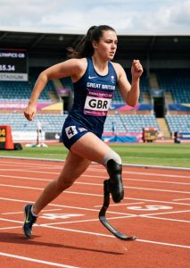 Paralympian performing extraordinary tasks despite assymmetry